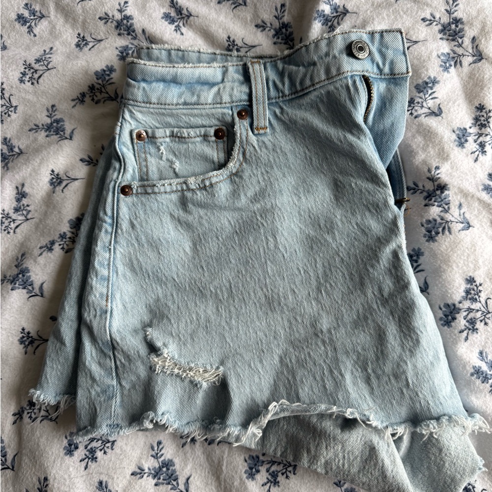 Abercrombie & Fitch Blue High-Waisted Jean Shorts